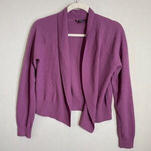 Eileen Fisher Sweater Womens S Purple Cardigan Wool Knit Classic Lagenlook